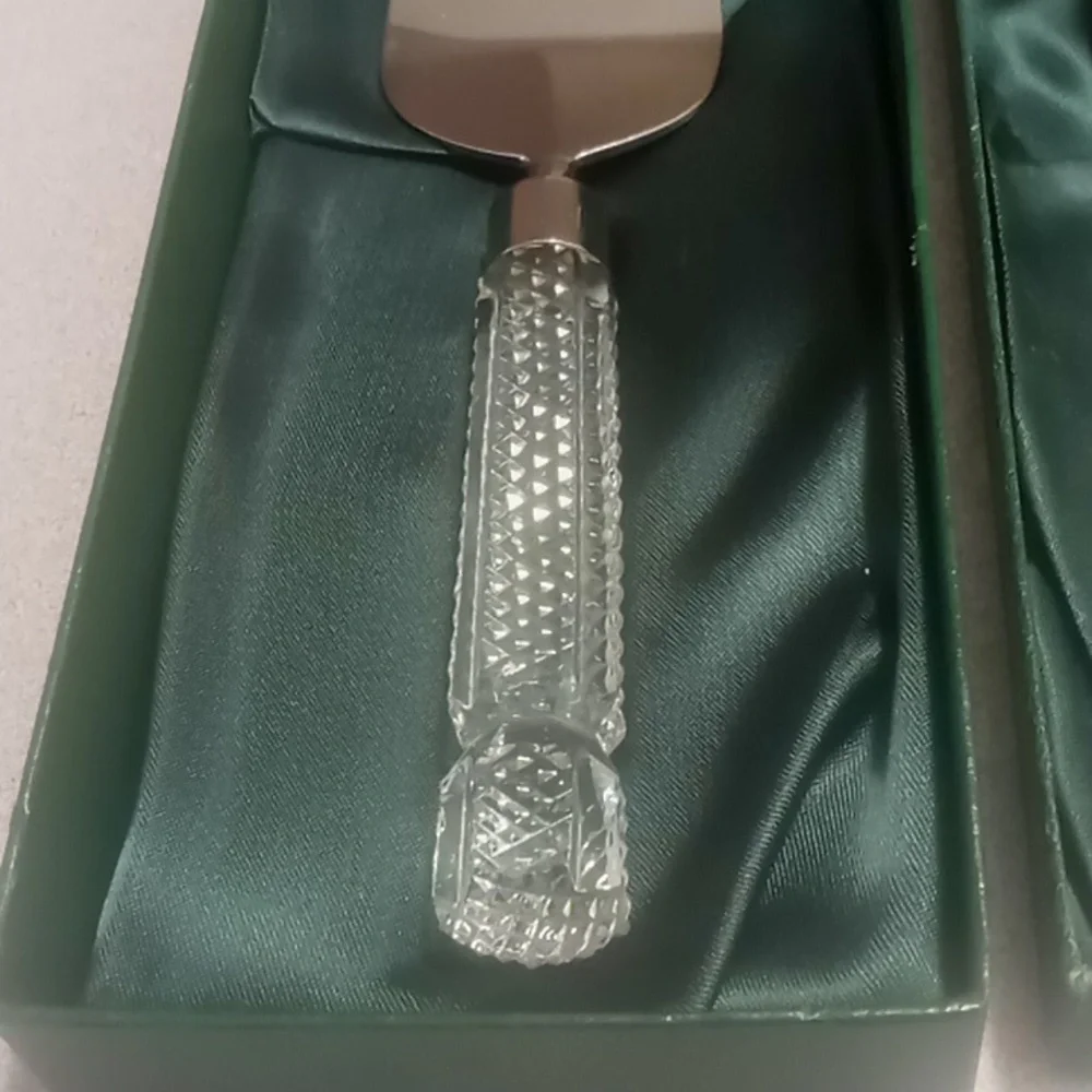 Tyrone Full Lead Crystal Cake & Pie Knives Hand Made In Ireland with Boxes.